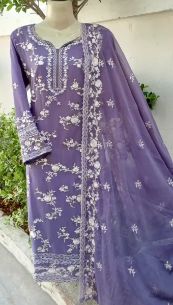 Pakistani Original Schick Chiffon Stitched 2 Pcs _ Dark Lavender 